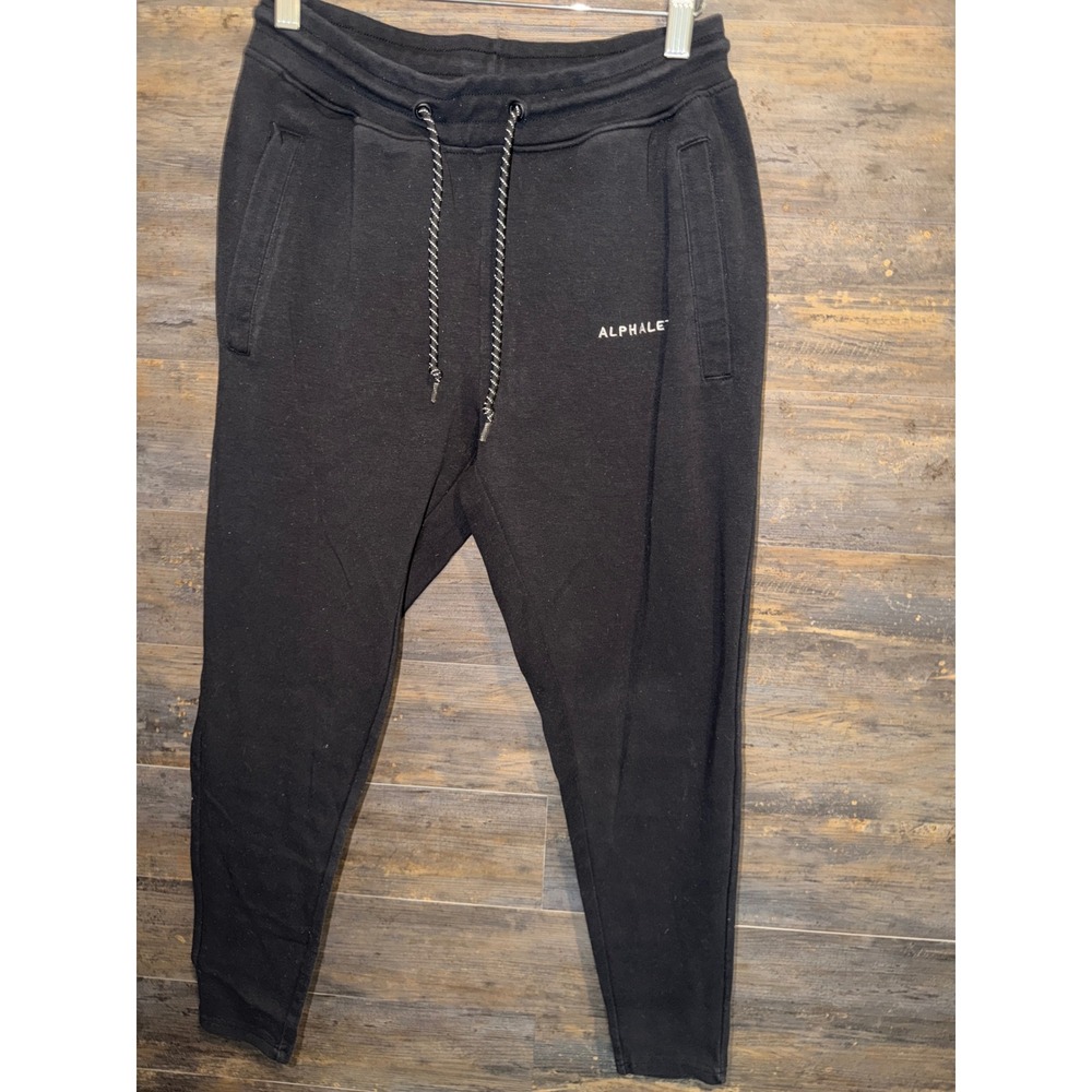 Alphalete Mens Tapered Joggers Black Fleece Sweatpants Small